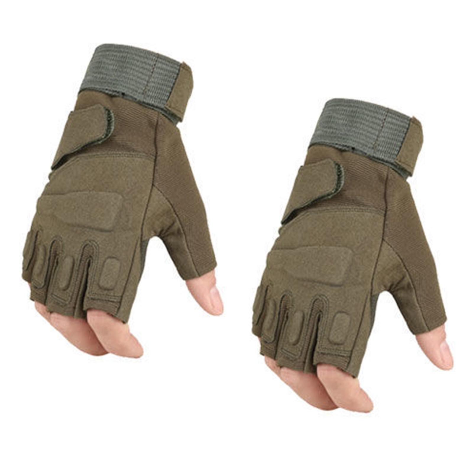 

Тактические перчатки без пальцев, полупальцевые, для улицы, фитнеса, работы, нескользящие, велосипедные перчатки для тренировок на открытом воздухе L зелёный