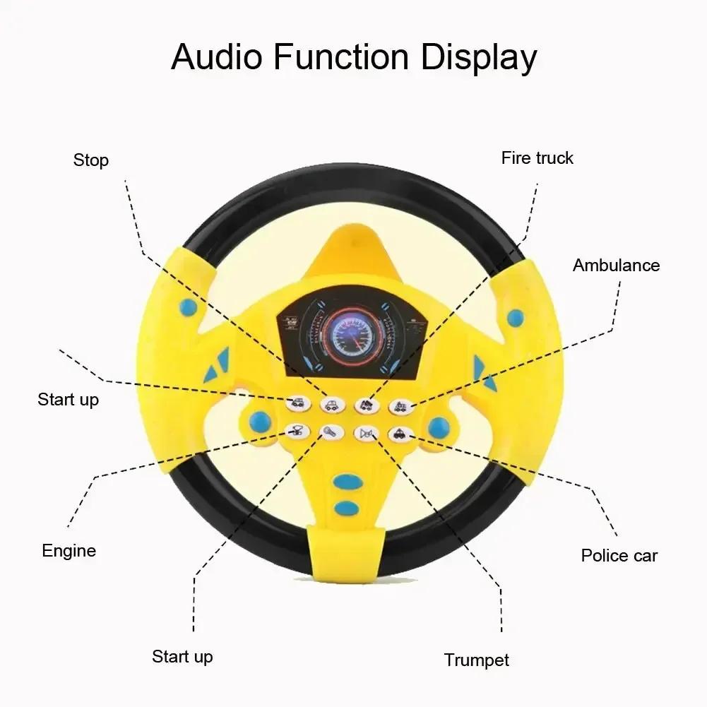 Simulation Copilot Steering Wheel Kid Simulate Driving Car Eletric Driving Vocal Toys with Lights Sound Vocal Musical Stroller
