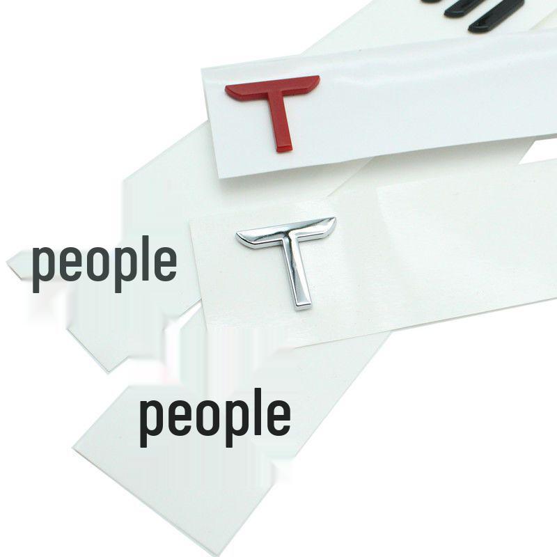 Compatible Tesla Model 3 & Y Car Emblems: Front & Rear Metal 90D English Letter Logos
