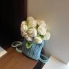 Niche Knitted Bag Women's New Flower Versatile Messenger Bag Fashionable Mini Mobile Phone Bag
