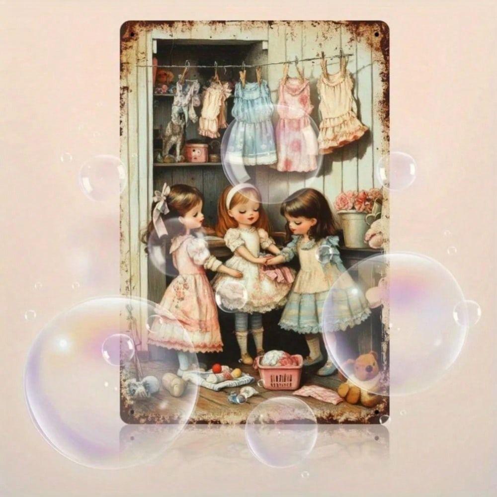 Handmade Metal Tin Plate Wall Art Home Decor 20x20cm