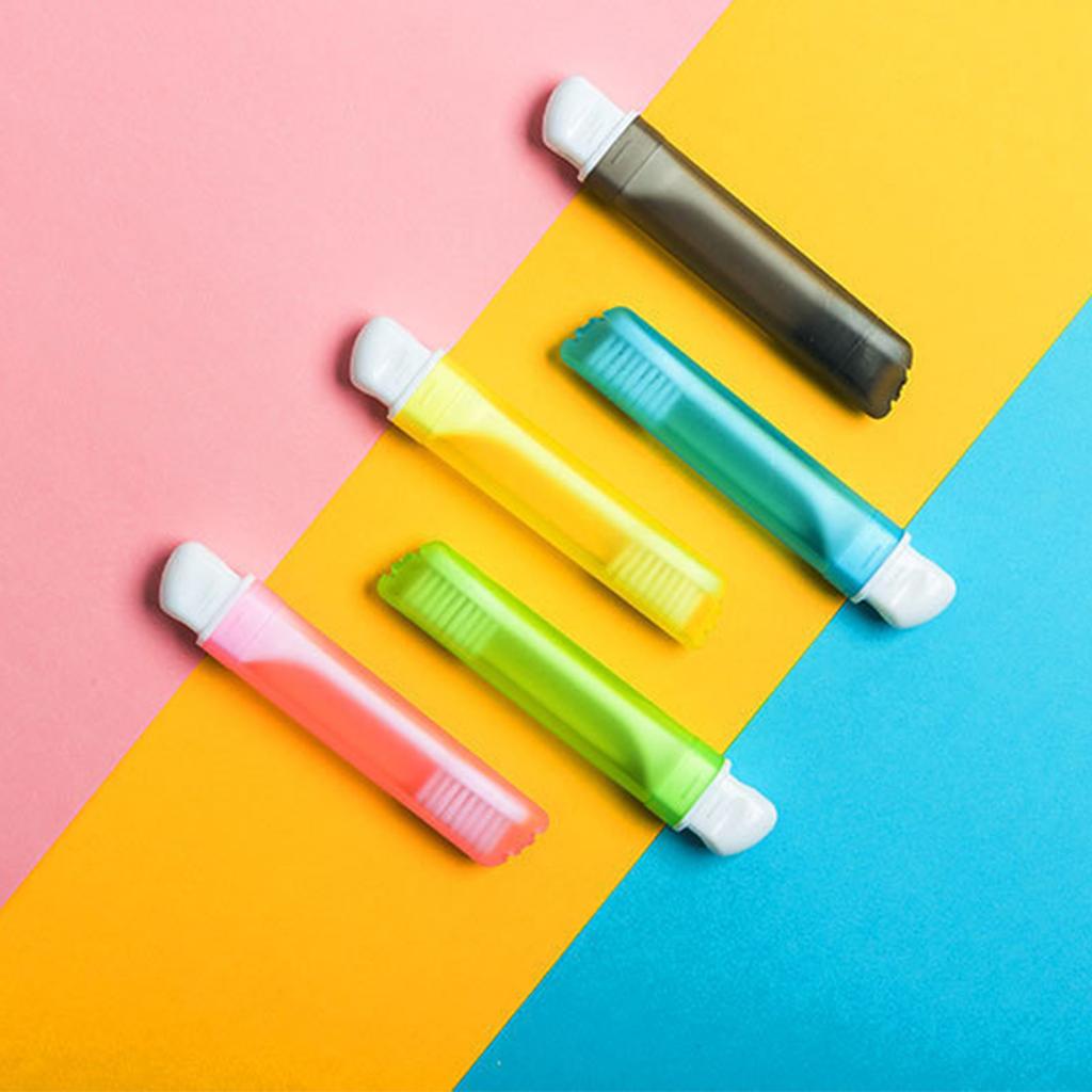 Foldable Travel Toothbrush Folding Soft Toothbrushes for Adults Portable Small Dental Brush for Adults In Candy Colors