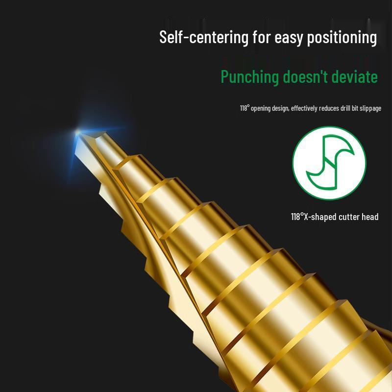Baolian Pagoda Drill Bit for Electric Wrenches - Stainless Steel Step Drill for Wood and Metal