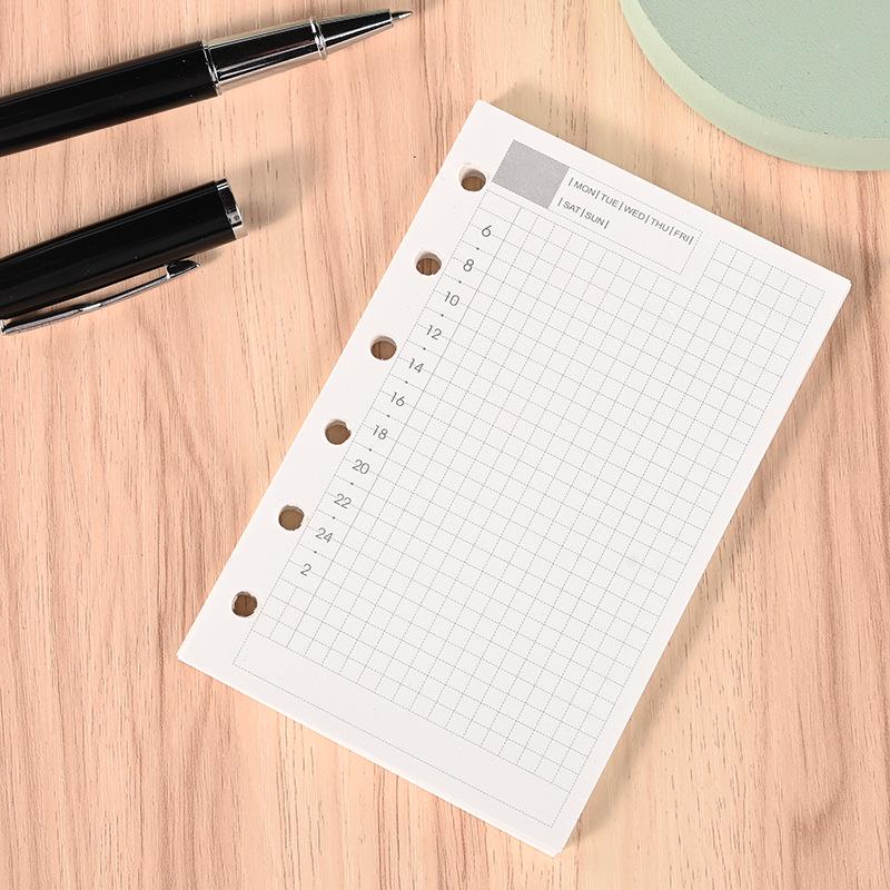 A7 Dot Matrix Loose-leaf Paper Refill - Horizontal Line Grid for A5 Universal Student Notebook