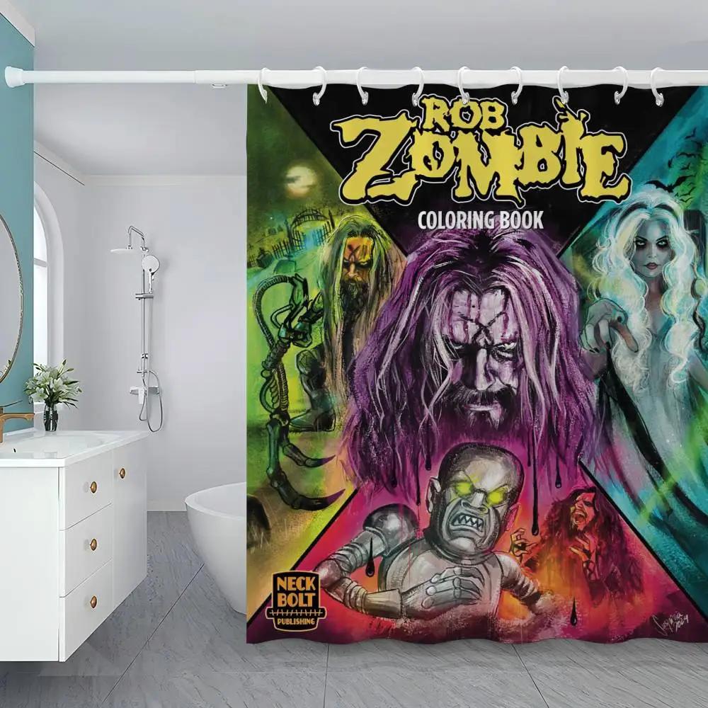 Arte su Tela Rob Zombie Tenda da Doccia per Bagno Partizione Schermante Tenda da Doccia Asciugatura Rapida Lavabile Leggermente Opaca Bagno