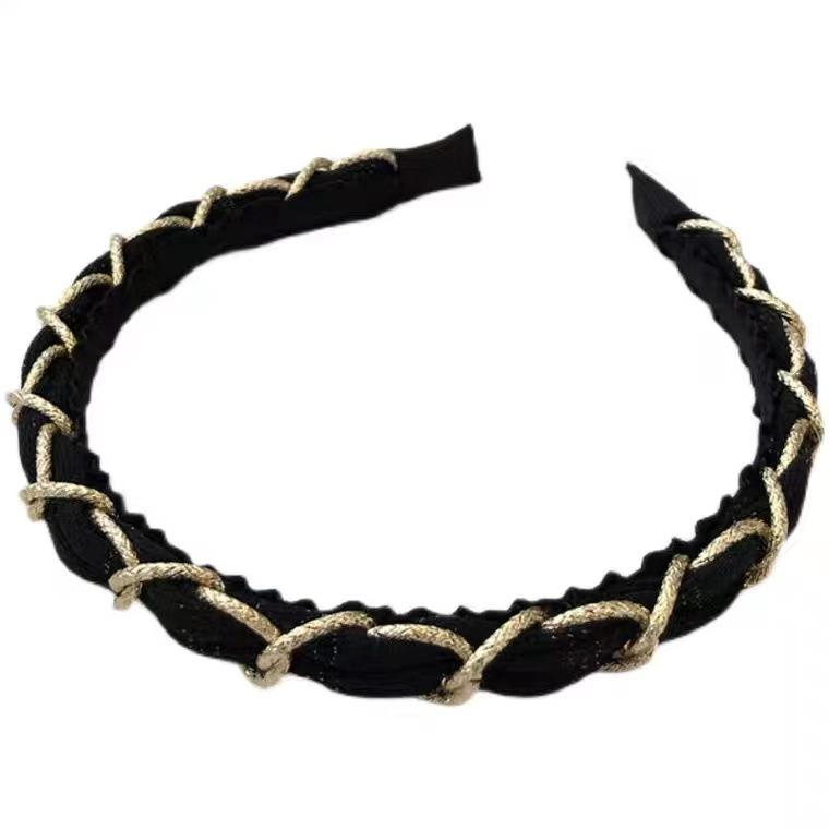 

Бархатный обруч для волос в стиле ретро, ​​элегантный французский обруч на голову, головной убор с широкими полями, простая заколка для девочек, все в тон 1.5cm