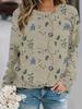2025  Autumn and winter new fashion round neck long sleeve printed elegant casual loose hoodie