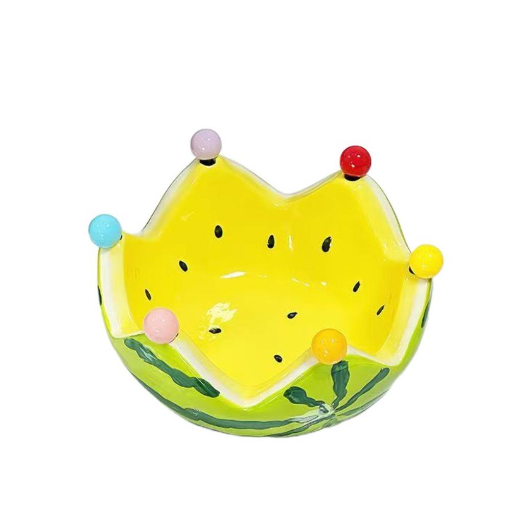 Cute Watermelon Shape Fruit Plate Large Capacity Storage Plate Dessert Salad Bowl  Food Picks