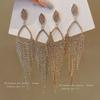 Silver Needle with Diamonds, Water Drop Fringed Earrings, European and American Niche Fashion Studs, Retro High-end Sense, Versatile Earrings, Women