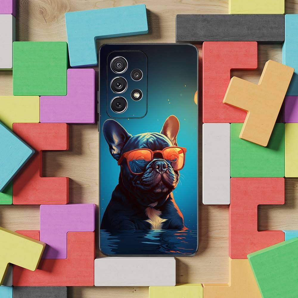 French Art Bulldog Dog Case For Samsung S22,S25,S20,S10,Plus,Ultra,S24,S23,FE,S21,S9,Lite,Soft Silicone Black
