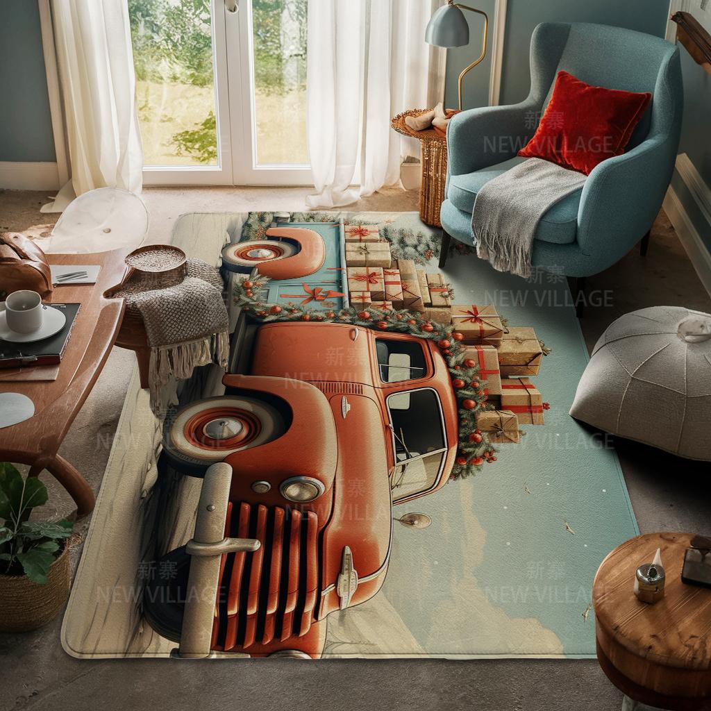 House Entrance Carpet Home Door Mat Living Room Bath Foot Bathroom Non-slip Water Absorption Rugs Bath Merry Christmas Winter