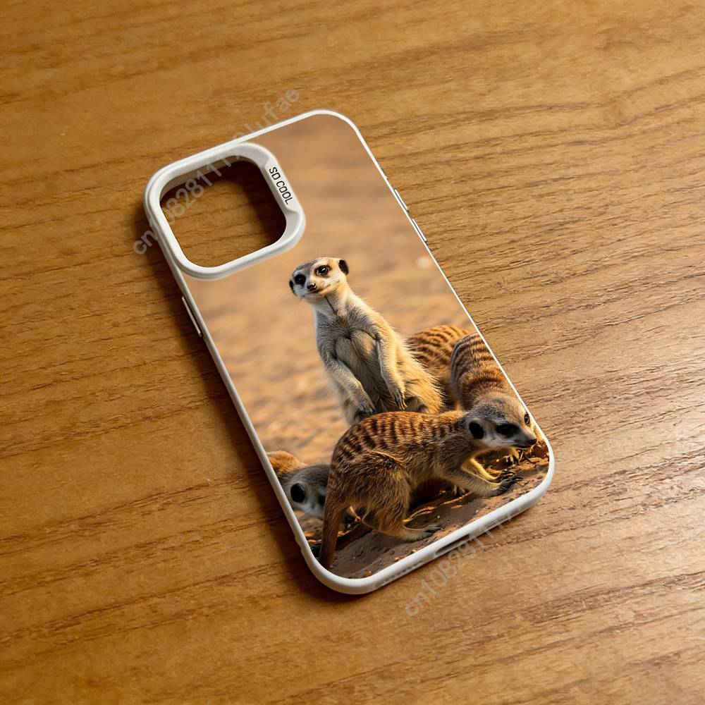 Funny Standing Meerkats Phone Case for iPhone 17 16 Pro Plus 15 14 13 Max Mini 12 11 X XS Air Fashion Bumper