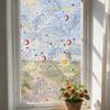 Window Privacy Film, Stained Glass Pattern Decorative Window Sticker, Rainbow Static Cling, Sun Blocking Reusable Decals for Glass Doors, Bedroom