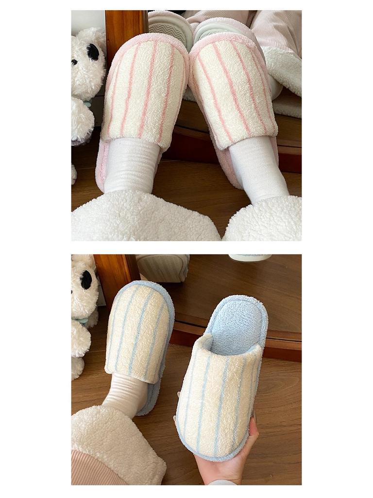 Women's Non-Slip Cotton Slippers - Soft, Silent, Closed-Toe for Indoor Comfort - Perfect for Autumn and Winter.