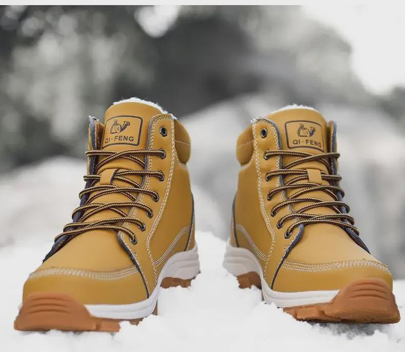 2024 Autumn/Winter Large Size Martin Boots - High Top, Casual Cotton Hiking & Workwear Shoes