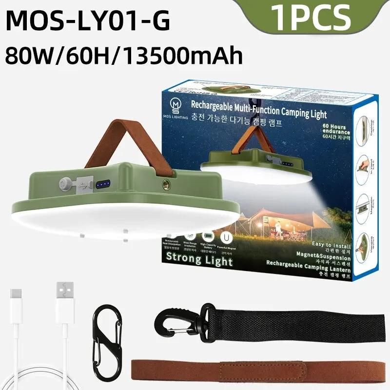 Rechargeable Camping Light Outdoor Tent Light Magnetic Suction Emergency Car Maintenance Work LED Lantern Flashlight USB Type-c