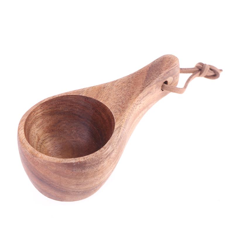 Finland Tea Cup Rubber Wood Small Wooden Mug Single Hole Water Coffee Cups