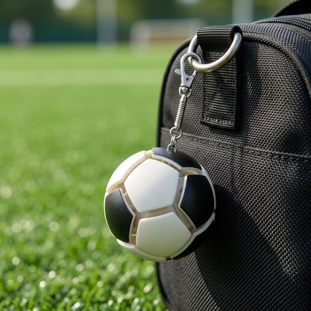 Pressable Soccer Football Keychain Fidget Toy Fashion Sports Key Ring Souvenir Pendant Fans Gift