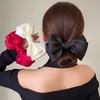 1 Stück Französisches Schleifen-Scrunchie Elastisches Haargummi mit Band Flattern Luxuriöses Strukturiertes Accessoire für den Täglichen Gebrauch Haarschmuck