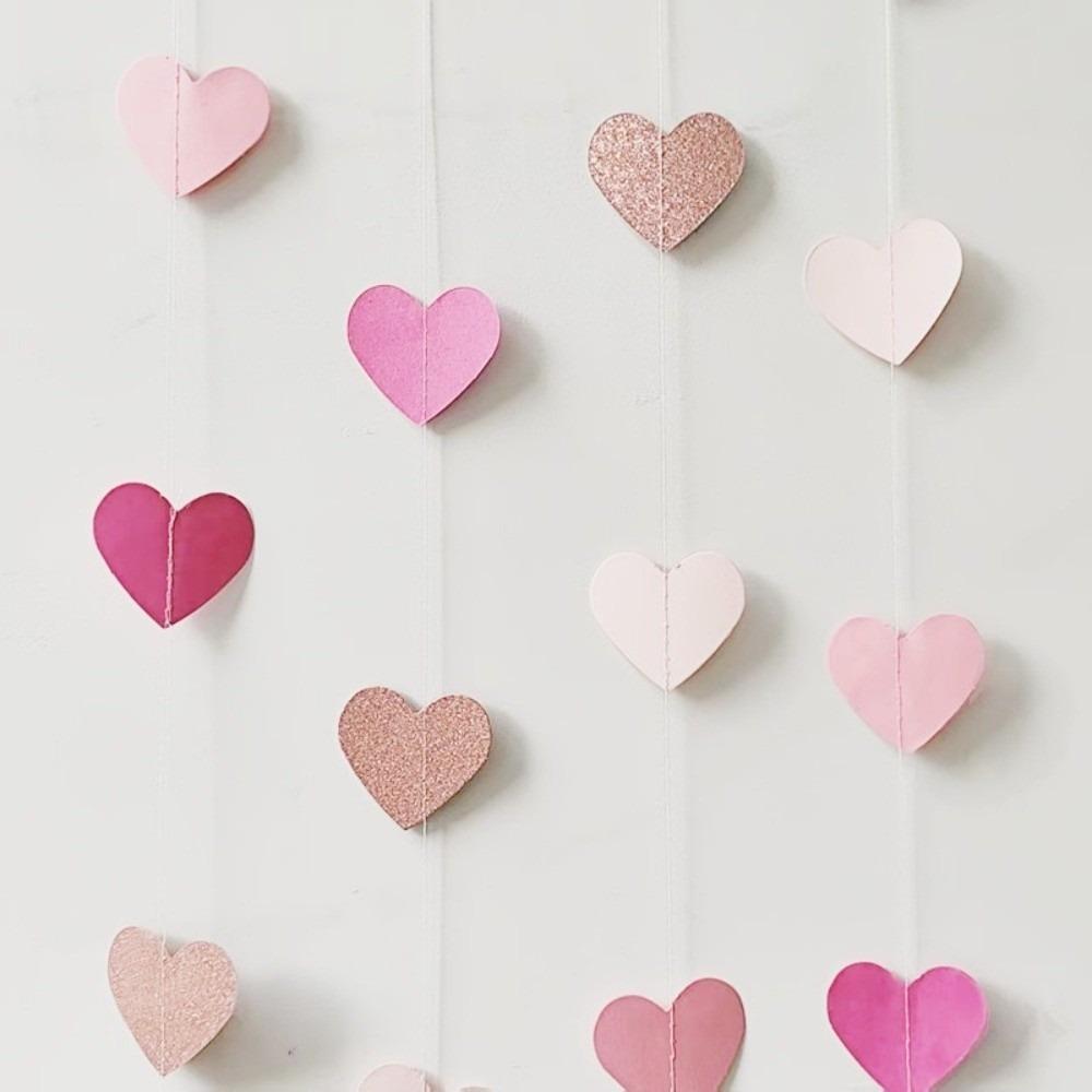 Paper Heart Streamer Banner Decorative Paper Garland Paper Heart Decorations Wedding Decorations