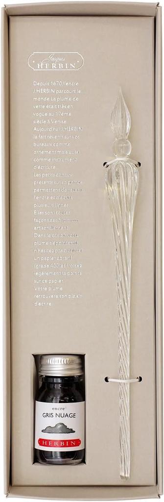 traditional French brand established in Herbin Glass Pen Tsumugi Clear Mini Ink Gliage Set HERBIN with Card Envelope hb21401setamz [A 1670]