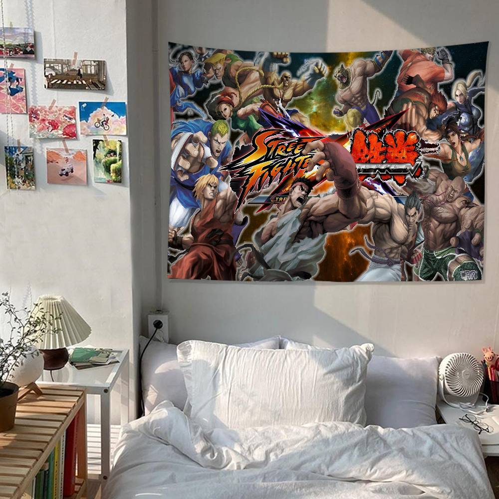 Street Fighter Game Gamer Anime Tapestry Art Science Fiction Room Home Decor Wall Art Decor