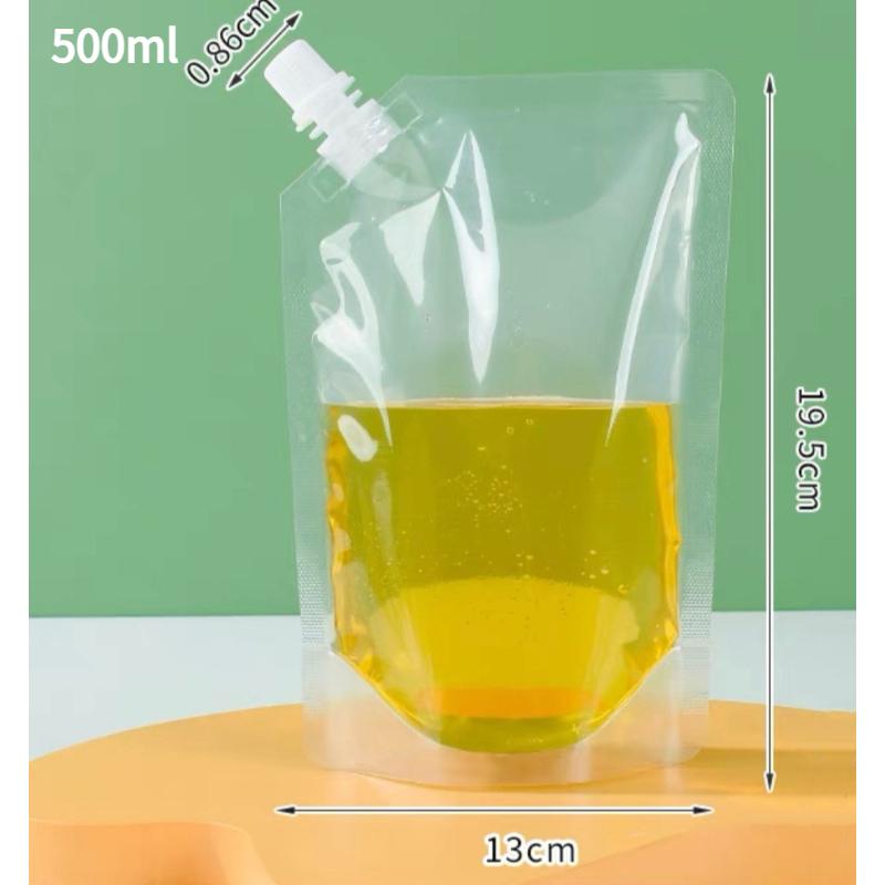 Transparent Self-supporting Suction Nozzle Bag Beverage Soybean Milk Coffee Pouch Disposable Explosion Proof and Leak Proof Sealing Packaging Bags