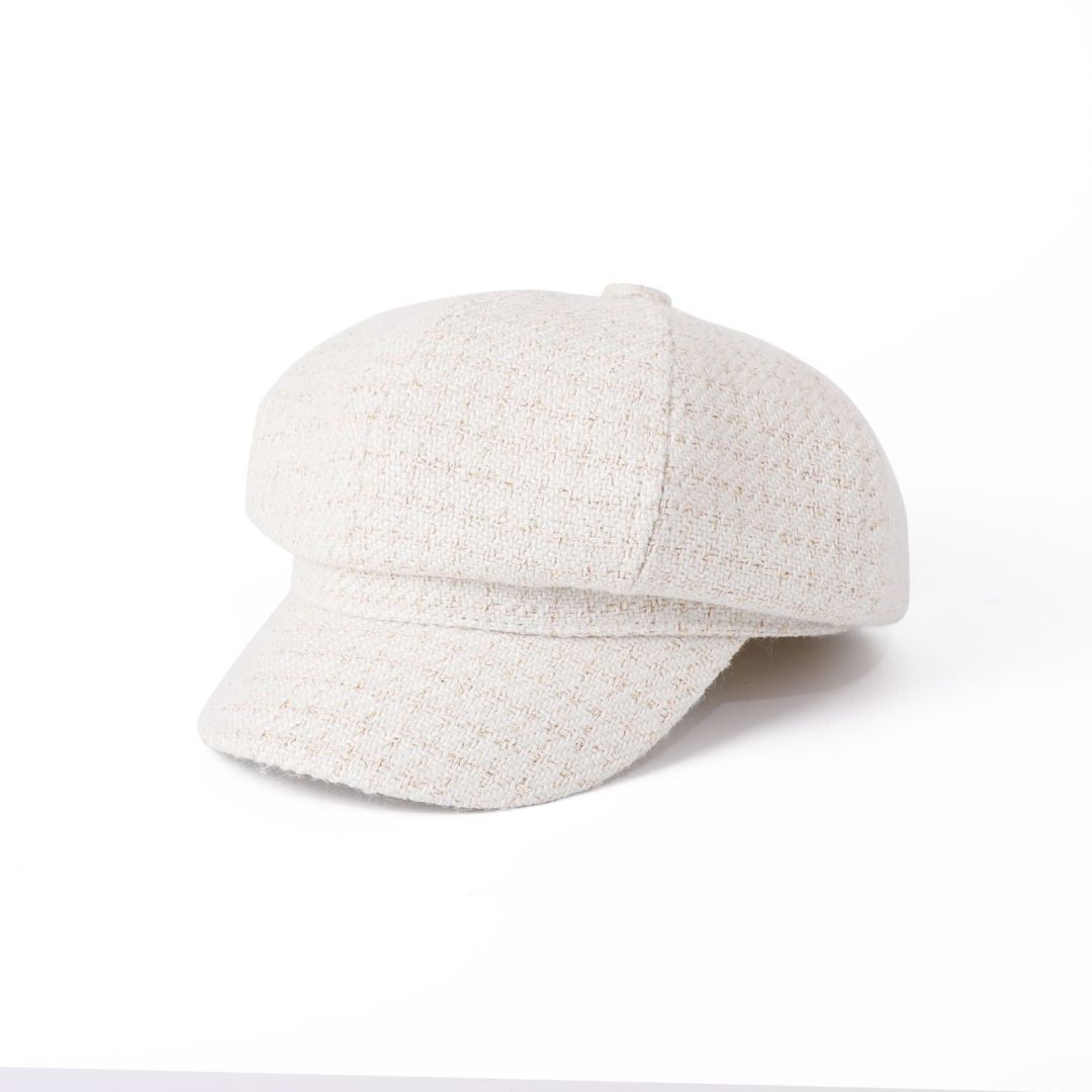 

Beret Women Hat Winter Autumn Korean Fashion Plaid Octagonal Painter Cap Female Boina 2023 New M белый