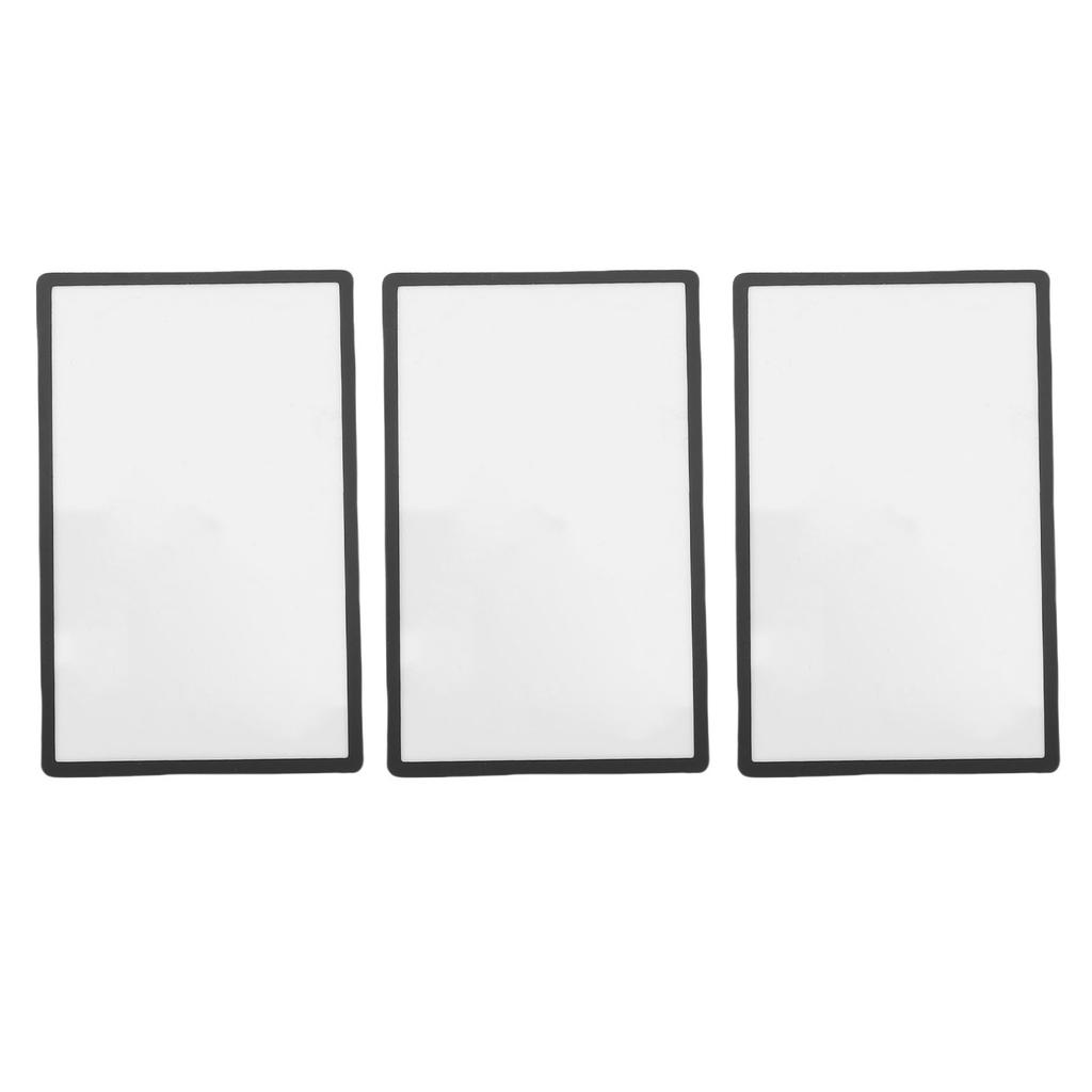 3Pcs Upper Top Screen Lens Replacement Plastic Cover for 2DS Handheld Game Console LCD Screen Parts Accessories Black