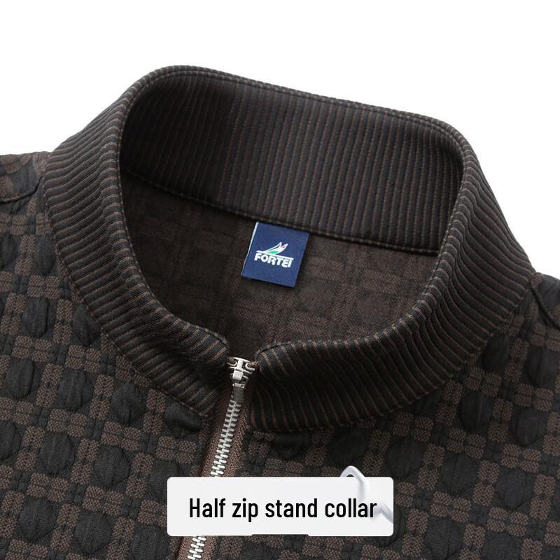 FORTEI Men's Textured Half-Zip Pullover Sweatshirt