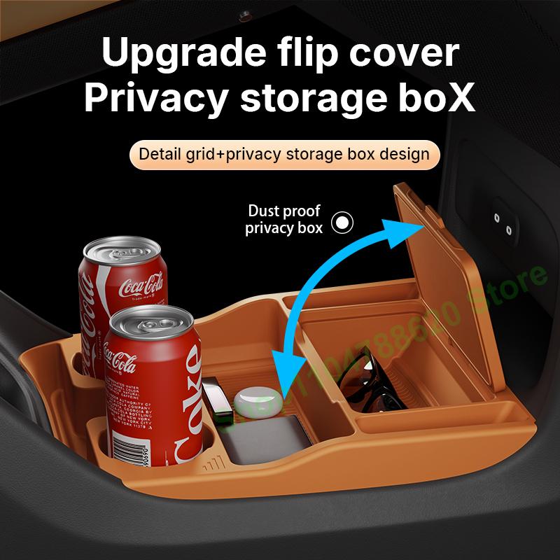 For Xiaomi Yu7 2025 2026 Car Center Armrest Hidden Silicone Storage Box Cup Holder Organizer Interior Stowing Accessories