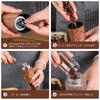 Manual Coffee Grinder with Ceramic Burrs, 304 Stainless Steel, Wooden Handle, 5-Level Adjustment, and Extension Crank for Home, Office, and Travel