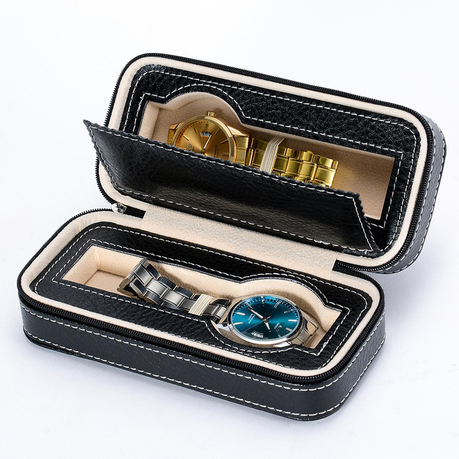 

Портативный органайзер для часов на 2/4/8 слотов, ящик для хранения часов на молнии, дорожный футляр для хранения часов, коллекционный футляр