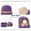 Knitted Hat Ladies Autumn and Winter Woolen Hat Winter Female Hat Flower Plus Velvet Fisherman Hat Basin Hat Mother Winter Hat EMA