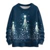 Ladies' Fashionable Casual Long Sleeved Christmas Printed Round Neck Knitted Yarn