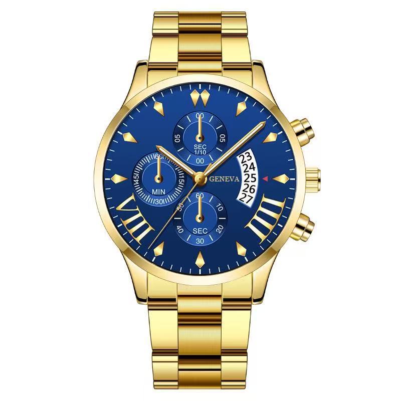 Fashion Calendar Three-Eyed Men's Watch Men's Watch Steel Belt Quartz Watch