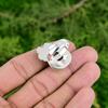 Gift For Her Natural Bauxite Stackable Flower Adjustable Ring 925 Silver