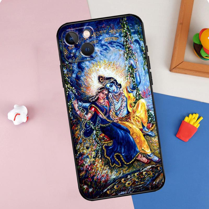 Lord Krishna Radha Phone Case For iPhone 16 Pro Max 11 12 13 14 15 Pro Max Mini 16e 15 16 Plus XR Cover Shell