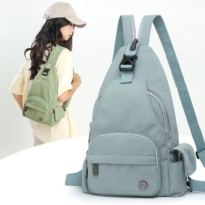 Einfarbige Brusttasche Damen Multifunktionaler Rucksack Reise Umhängetasche