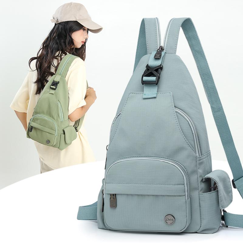 

Solid Color Chest Bag Women s Multifunctional Backpack Travel Shoulder Bag сірий