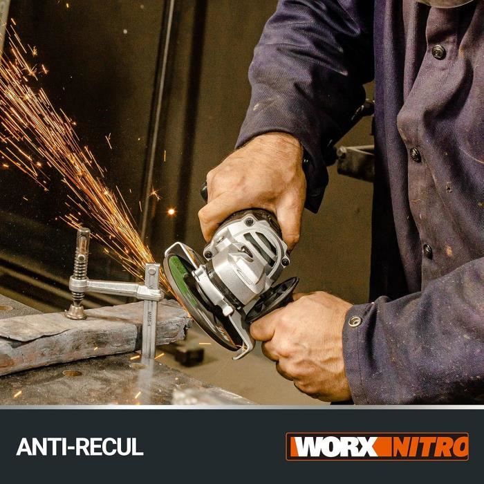 WORX NITRO - Meuleuse D'angle Sans Fil 20V - WX812 - 125 Mm