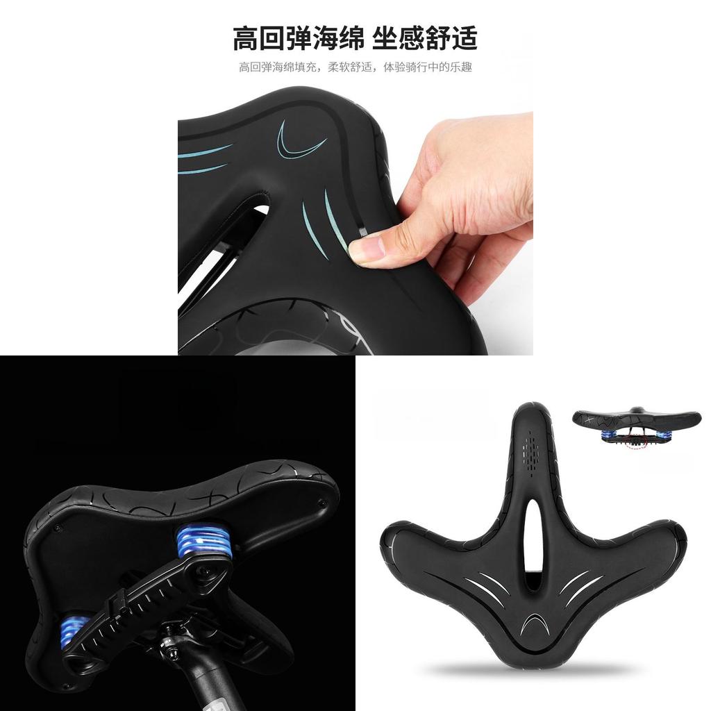 Bicycle Saddle Wide Comfortable Cushion With Shock Absorption For Commuters