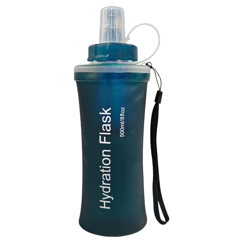 Folding Outdoor Water Bottle With Builted In Filter Light Weight Portable Water Bottle For Hiking Camping And Sports