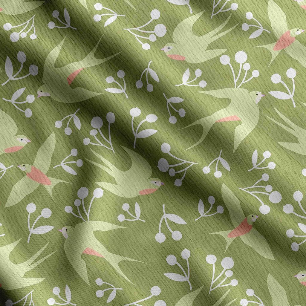 Soimoi Bird Print, Cotton Cambric, Quilting Fabric Sold by The Yard 42 Inch Wide, Medium Weight Cotton Fabric,
