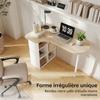 Irregular Computer Desk, Wooden, 100 x 59 cm, Oak