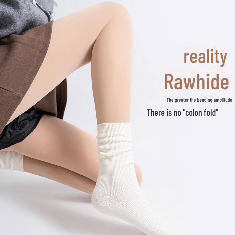 Women's Natural Nude Pantyhose with Velvet Lining - Thick, Flesh-Colored, Non-Slip for Autumn/Winter.