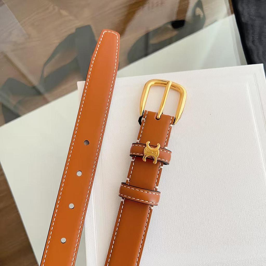 New Women's 2.5 Triomphe Pin Buckle Calfskin Belt - Versatile Fashion Accessory with Gift Packaging