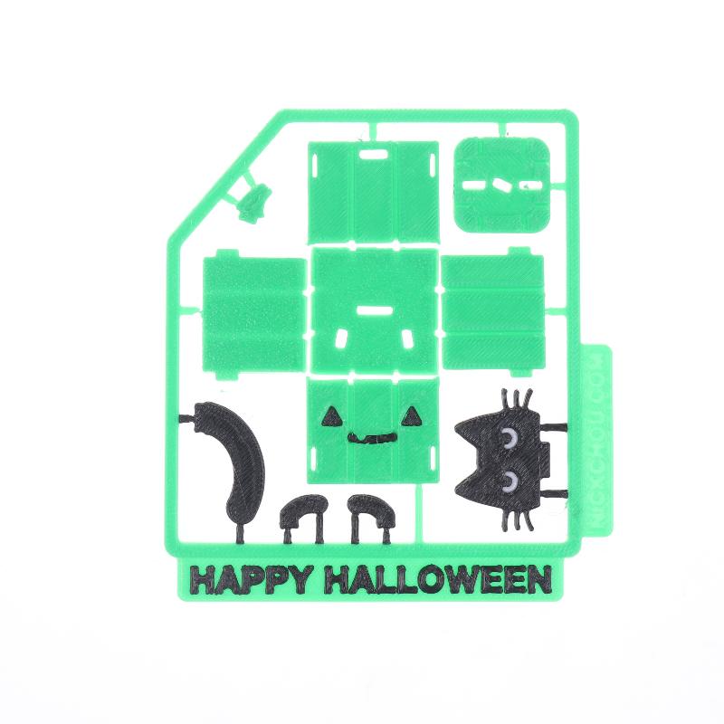 

Сделай сам Хэллоуинская тыква-кошка пазл - 3D сборная игрушка с черным котенком и оранжевым Джеком-фонарем, настольный декор зелёный