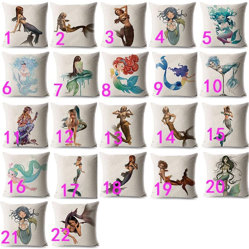 Luxurious Anime Cartoon Mermaid Pillow Cover For A Chic Sofa Living Square Pillow Case