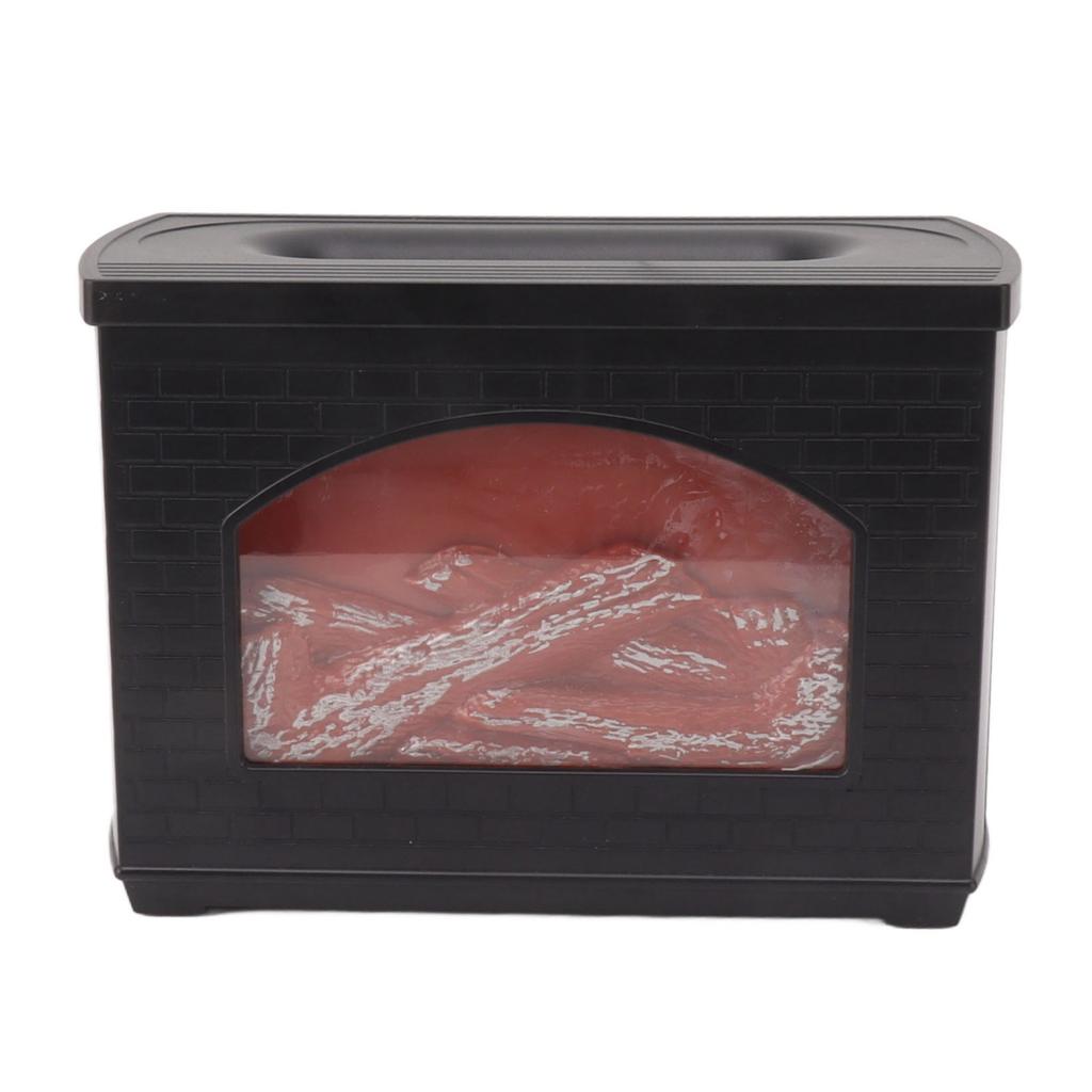Black 270ml Fireplace Flame Diffuser No BPA Desktop Essential Oil Diffuser Mist Humidifier 7.5W 5V